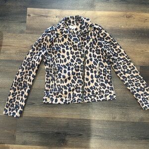 Easel Leopard Moto Jacket - sz S